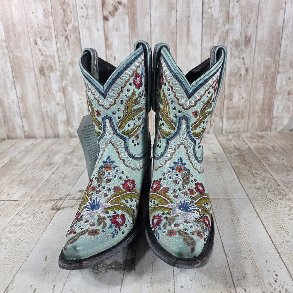Lane Boots Robin Turquoise Floral Embroidered Studded Western Boots LB0456 5.5 - Picture 2 of 8